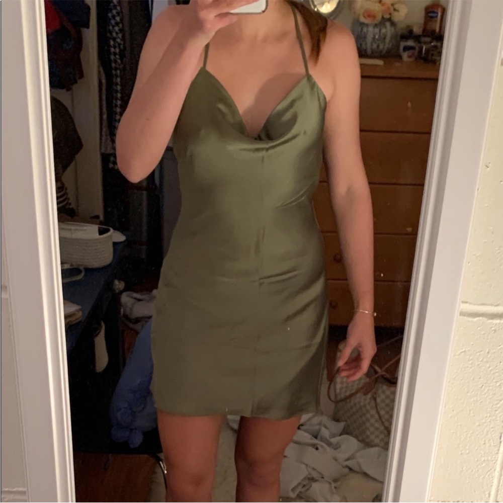 Olive Green Slip Dress